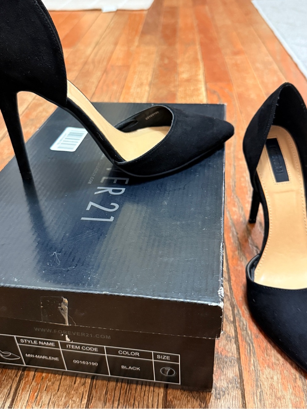 Forever 21 Black Suedepoint D'Orsay Stiletto Heels